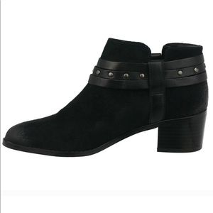 Clarks Black Suede Breccan Shine Booties